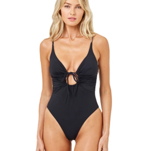 L*SPACE Women's Piper One Piece Swimsuit Size S In Black - Picture 1 of 10